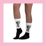 "Blessed Mother League" Black Socks