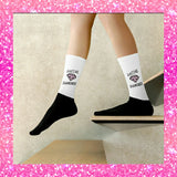 "She Talk Diamonds" Pink Socks