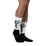 "Blessed Mother League" Black Socks