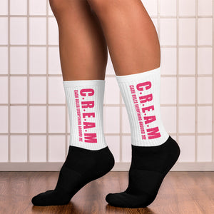 "CREAM" Pink Socks