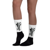 "Blessed Mother League" Black Socks